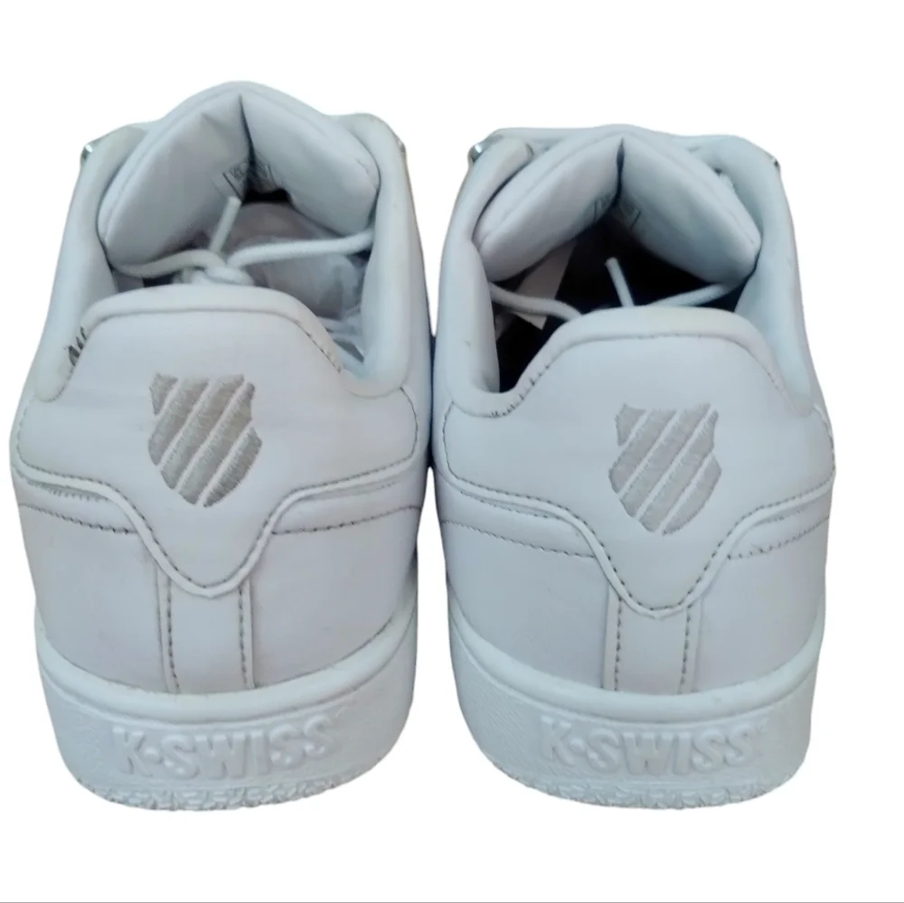 Men's Classic K-Swiss White‎ Leather Varsity Sneakers size 7½ White School